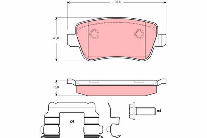 TRW GDB1638 Brake Pad Set, disc brake