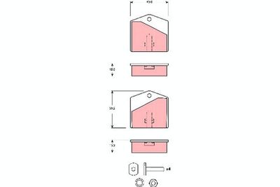 Brake Pad Set, disc parking brake TRW GDB1640