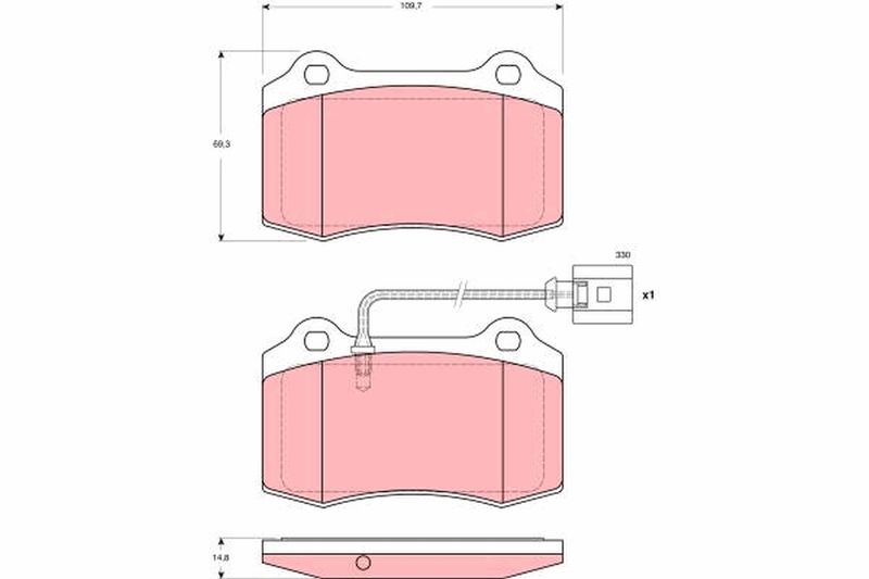 TRW GDB1644 Brake Pad Set, disc brake