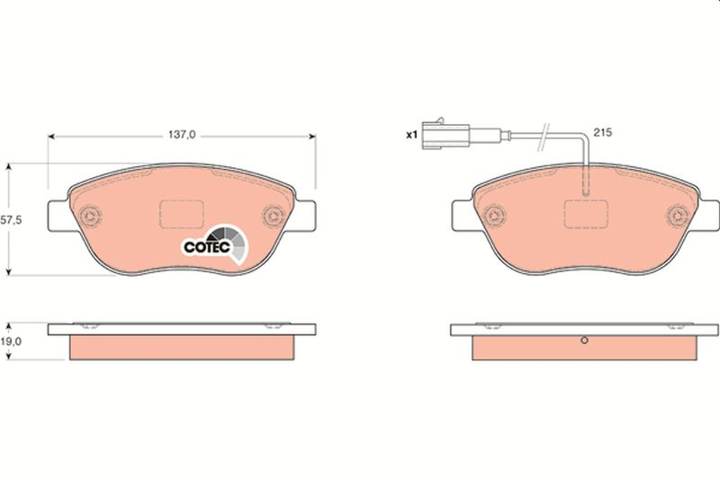 TRW GDB1655 Brake Pad Set, disc brake
