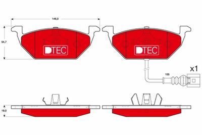 Brake Pad Set, disc brake TRW GDB1658DTE