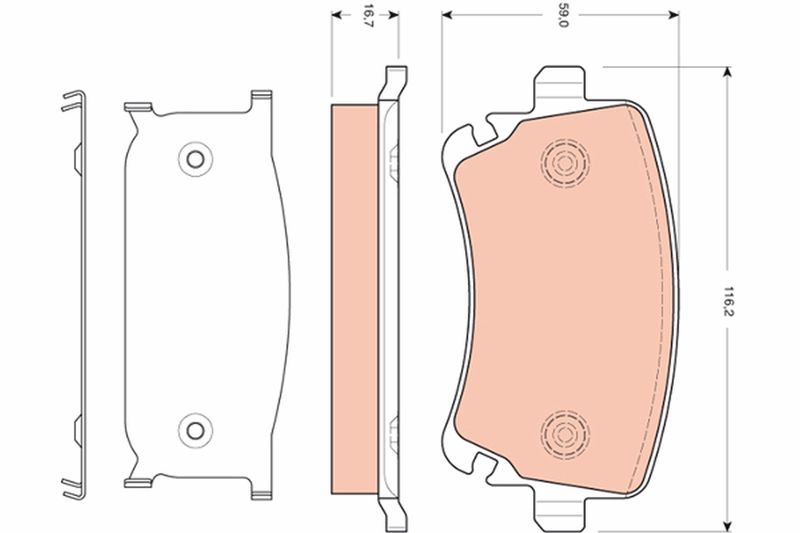 TRW GDB1661 Brake Pad Set, disc brake