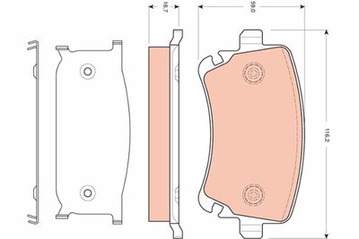 Brake Pad Set, disc brake TRW GDB1661