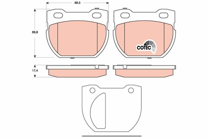 TRW GDB1666 Brake Pad Set, disc brake