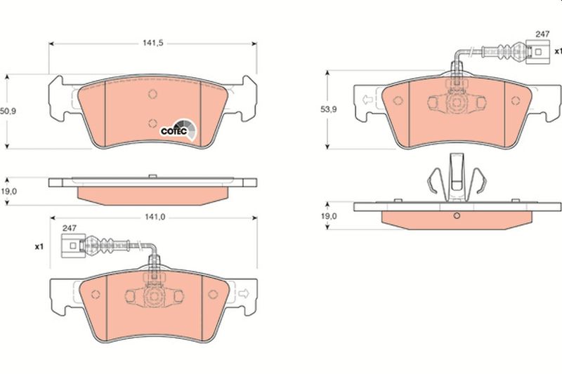 TRW GDB1672 Brake Pad Set, disc brake
