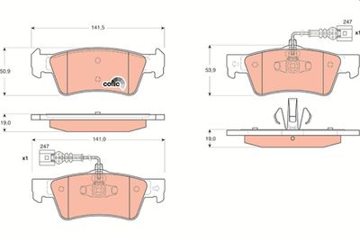Brake Pad Set, disc brake TRW GDB1672