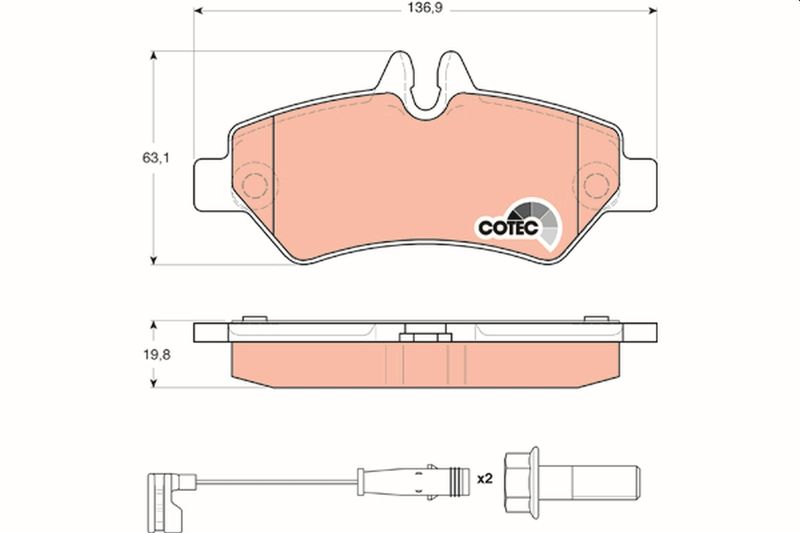 TRW GDB1697 Brake Pad Set, disc brake