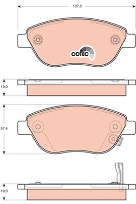 Brake Pad Set, disc brake TRW GDB1701