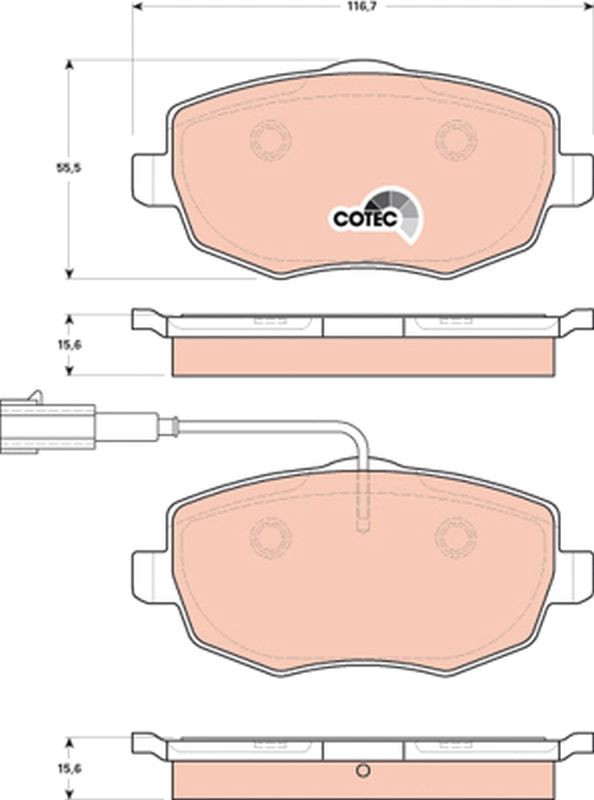 TRW GDB1707 Brake Pad Set, disc brake