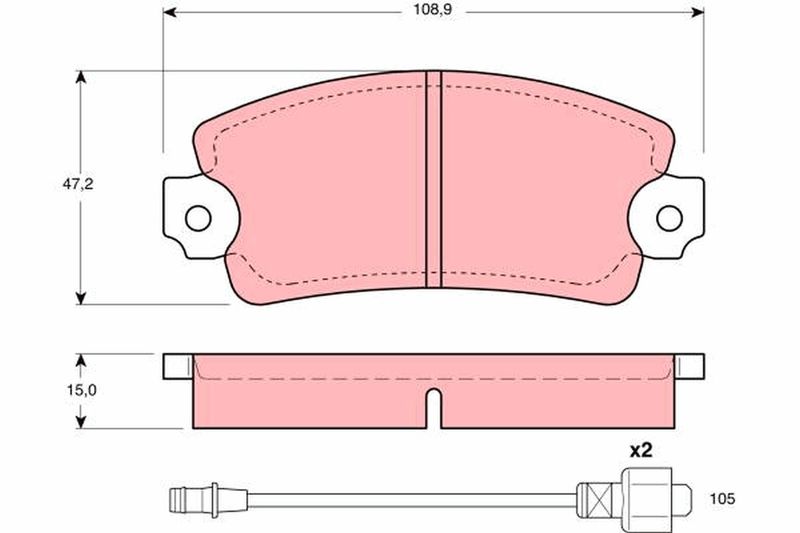 TRW GDB172 Brake Pad Set, disc brake