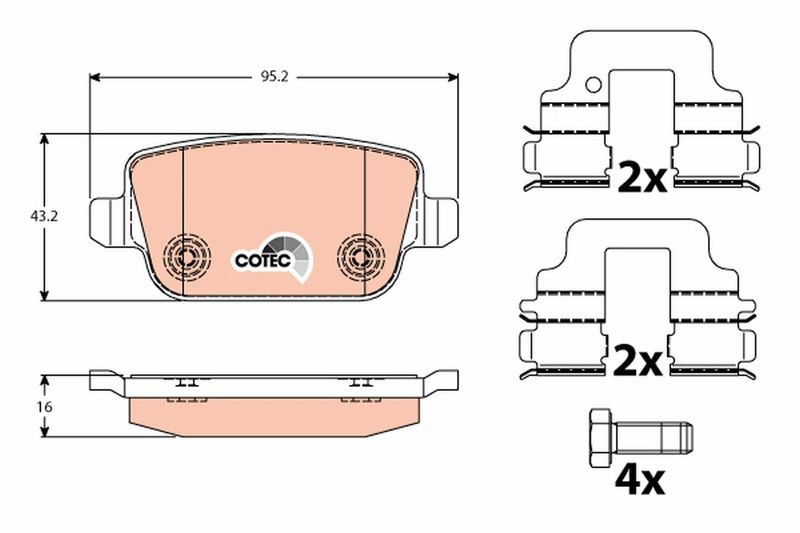 TRW GDB1732 Brake Pad Set, disc brake