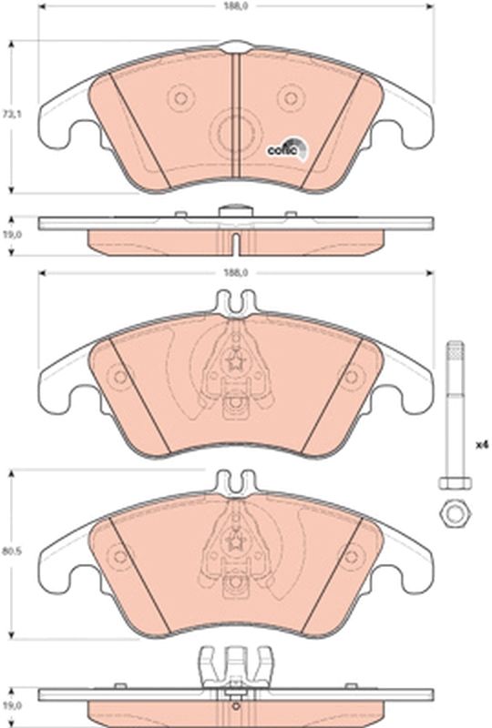 TRW GDB1737 Brake Pad Set, disc brake