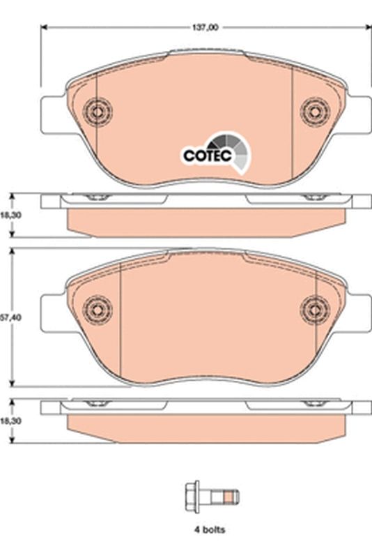 TRW GDB1750 Brake Pad Set, disc brake