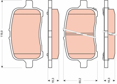 Brake Pad Set, disc brake TRW GDB1755