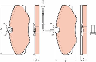 Brake Pad Set, disc brake TRW GDB1760