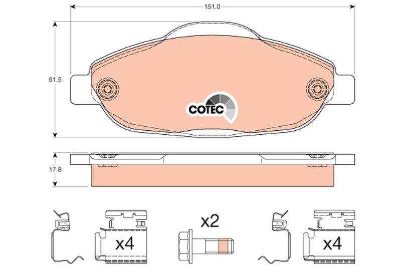 TRW GDB1761 Brake Pad Set, disc brake