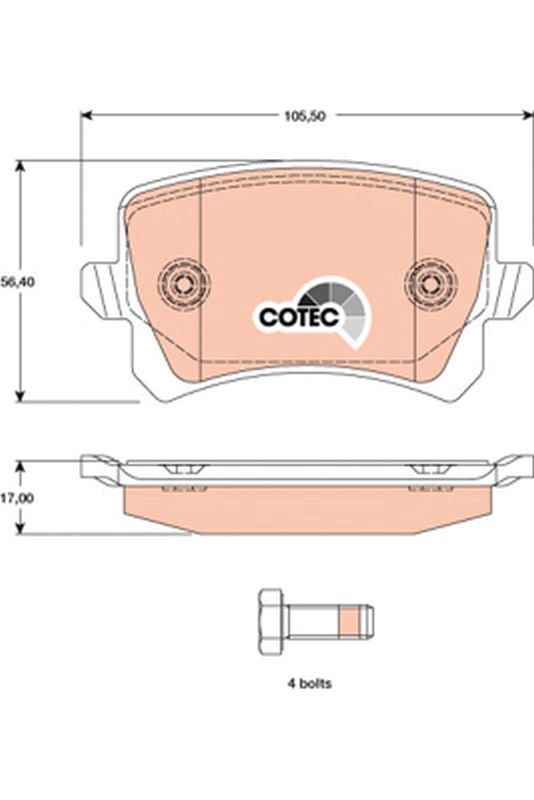 TRW GDB1763 Brake Pad Set, disc brake