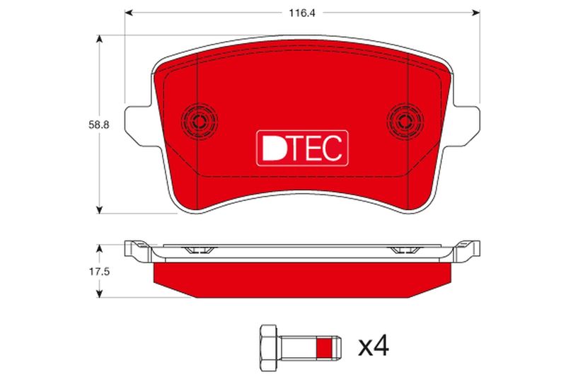 TRW GDB1765DTE Brake Pad Set, disc brake