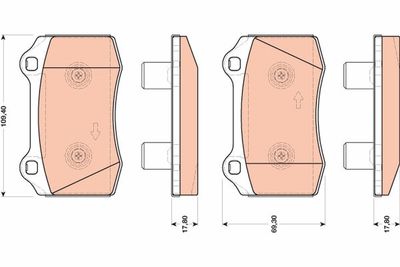 Brake Pad Set, disc brake TRW GDB1773