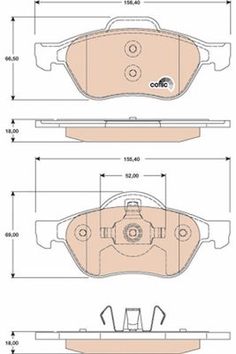 Brake Pad Set, disc brake TRW GDB1787