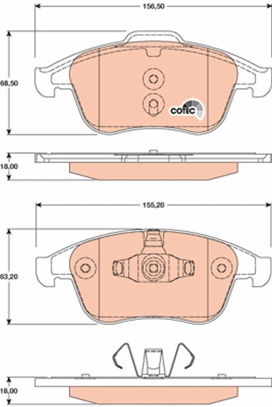TRW GDB1808 Brake Pad Set, disc brake