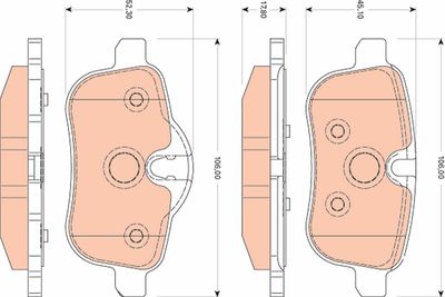 Brake Pad Set, disc brake TRW GDB1827