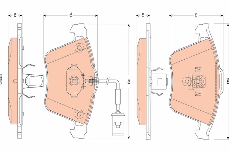 TRW GDB1832 Brake Pad Set, disc brake