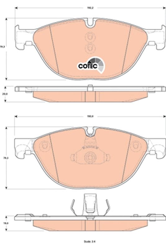 TRW GDB1838 Brake Pad Set, disc brake