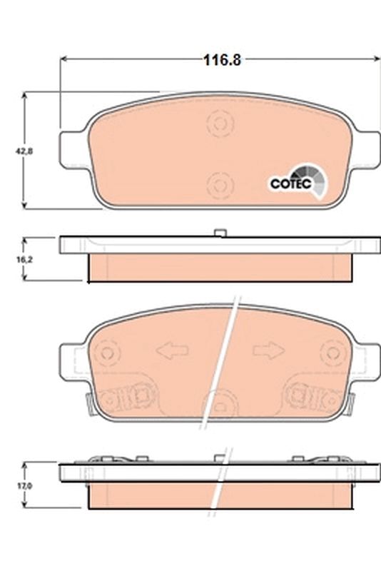TRW GDB1844 Brake Pad Set, disc brake