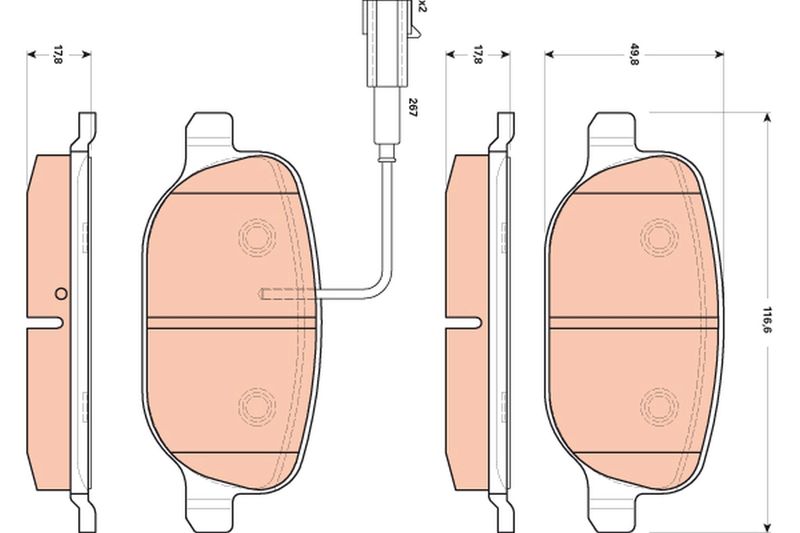 TRW GDB1851 Brake Pad Set, disc brake