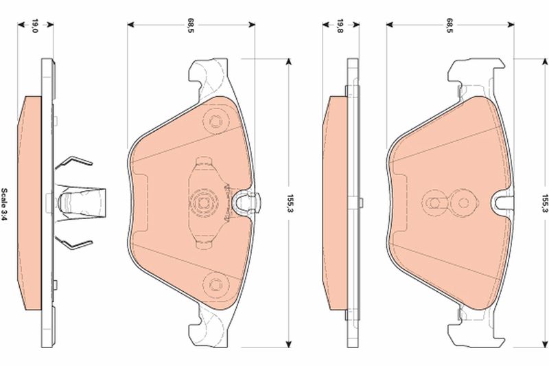TRW GDB1854 Brake Pad Set, disc brake