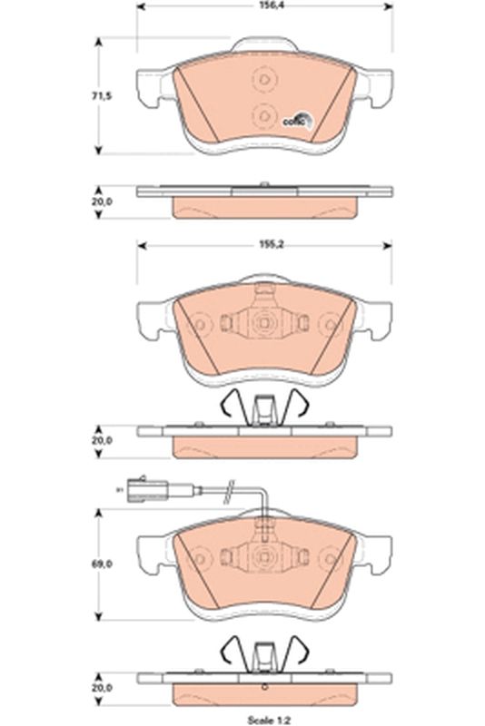 TRW GDB1864 Brake Pad Set, disc brake