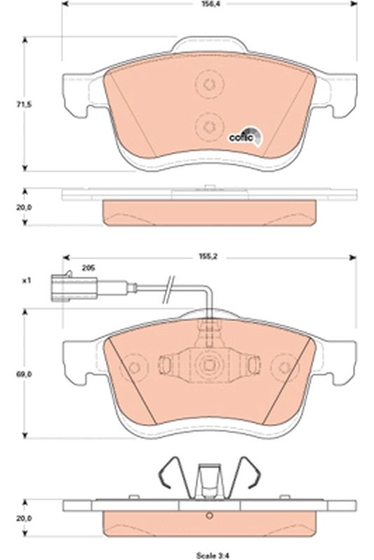 TRW GDB1865 Brake Pad Set, disc brake