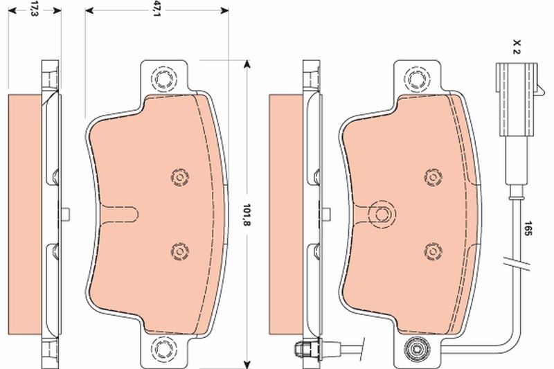 TRW GDB1872 Brake Pad Set, disc brake