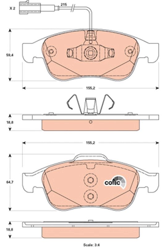 TRW GDB1873 Brake Pad Set, disc brake