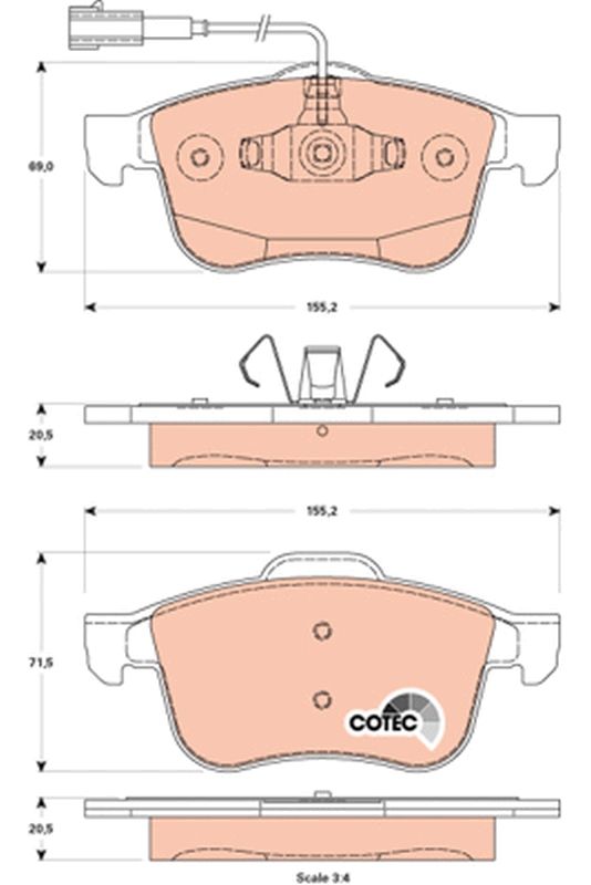 TRW GDB1880 Brake Pad Set, disc brake