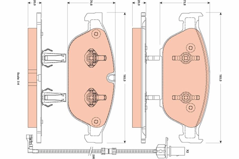 TRW GDB1883 Brake Pad Set, disc brake