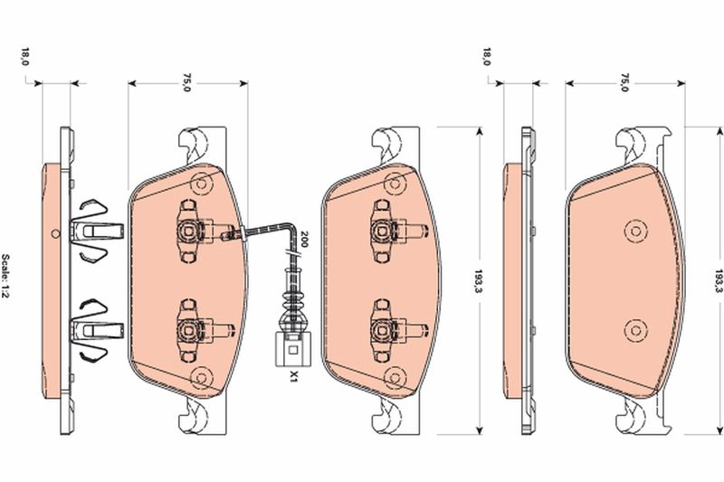 TRW GDB1887 Brake Pad Set, disc brake