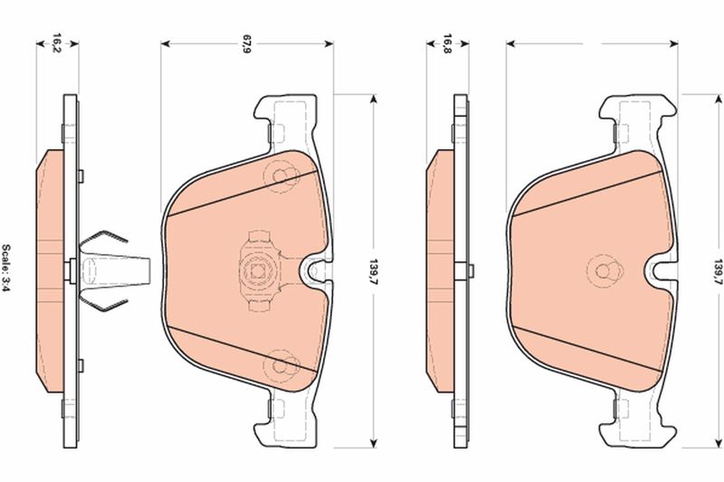 TRW GDB1892 Brake Pad Set, disc brake