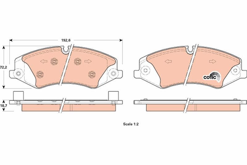 TRW GDB1898 Brake Pad Set, disc brake