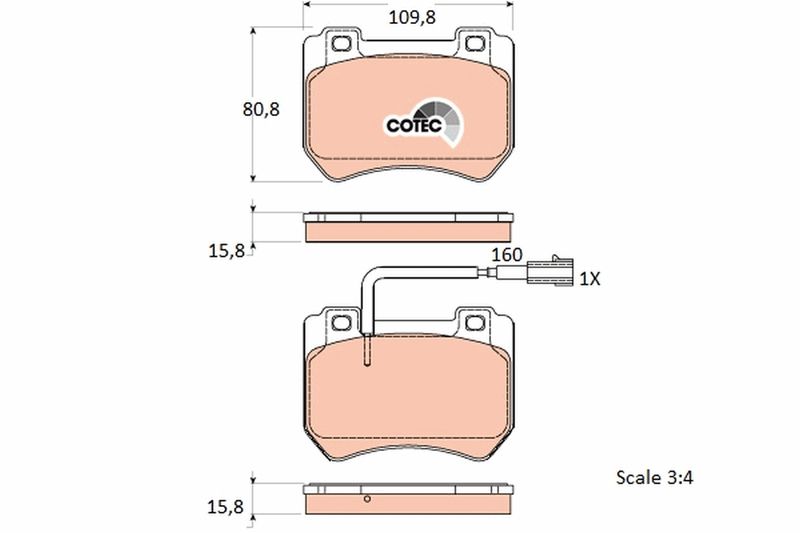 TRW GDB1904 Brake Pad Set, disc brake