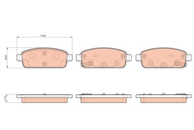 Brake Pad Set, disc brake TRW GDB1927