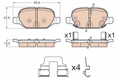 Brake Pad Set, disc brake TRW GDB1950