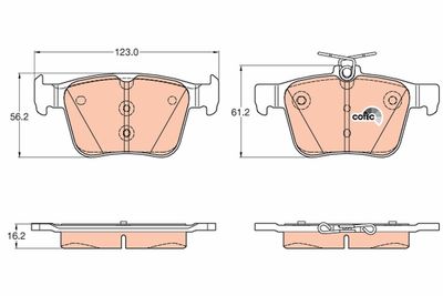 Brake Pad Set, disc brake TRW GDB1957