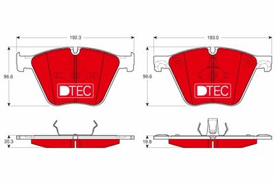 Brake Pad Set, disc brake TRW GDB1964DTE