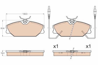Brake Pad Set, disc brake TRW GDB2012