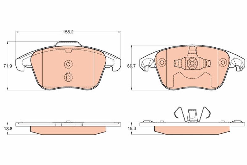 TRW GDB2025 Brake Pad Set, disc brake