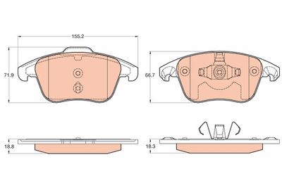 Brake Pad Set, disc brake TRW GDB2025