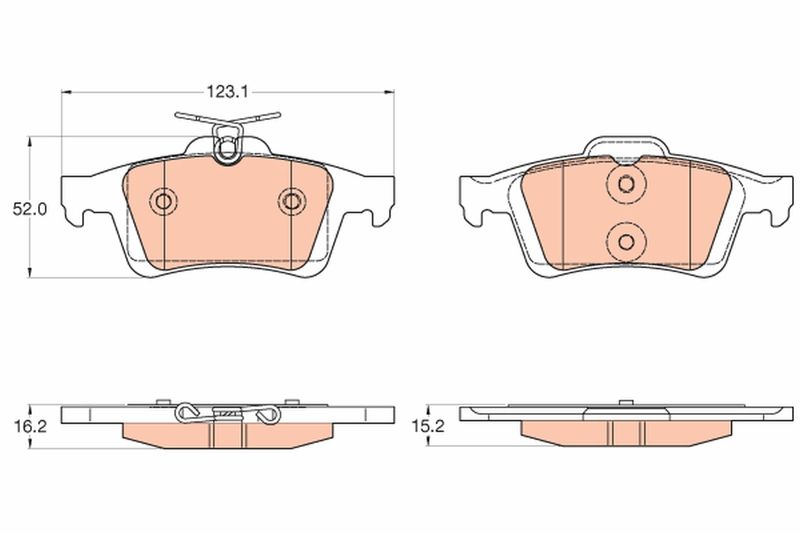 TRW GDB2033 Brake Pad Set, disc brake