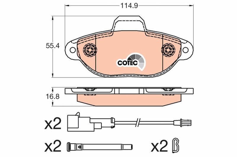 TRW GDB2041 Brake Pad Set, disc brake